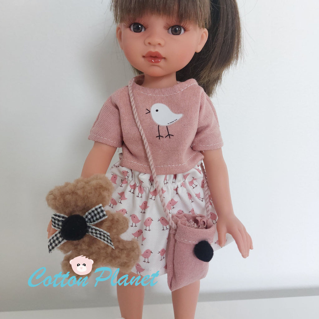 Fashion Doll with Teddy and Handbag by Antonio Juan | Cotton Planet