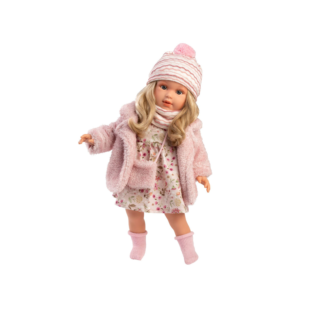 Lucia Doll in Pink Winter Outfit by Llorens | Cotton Planet