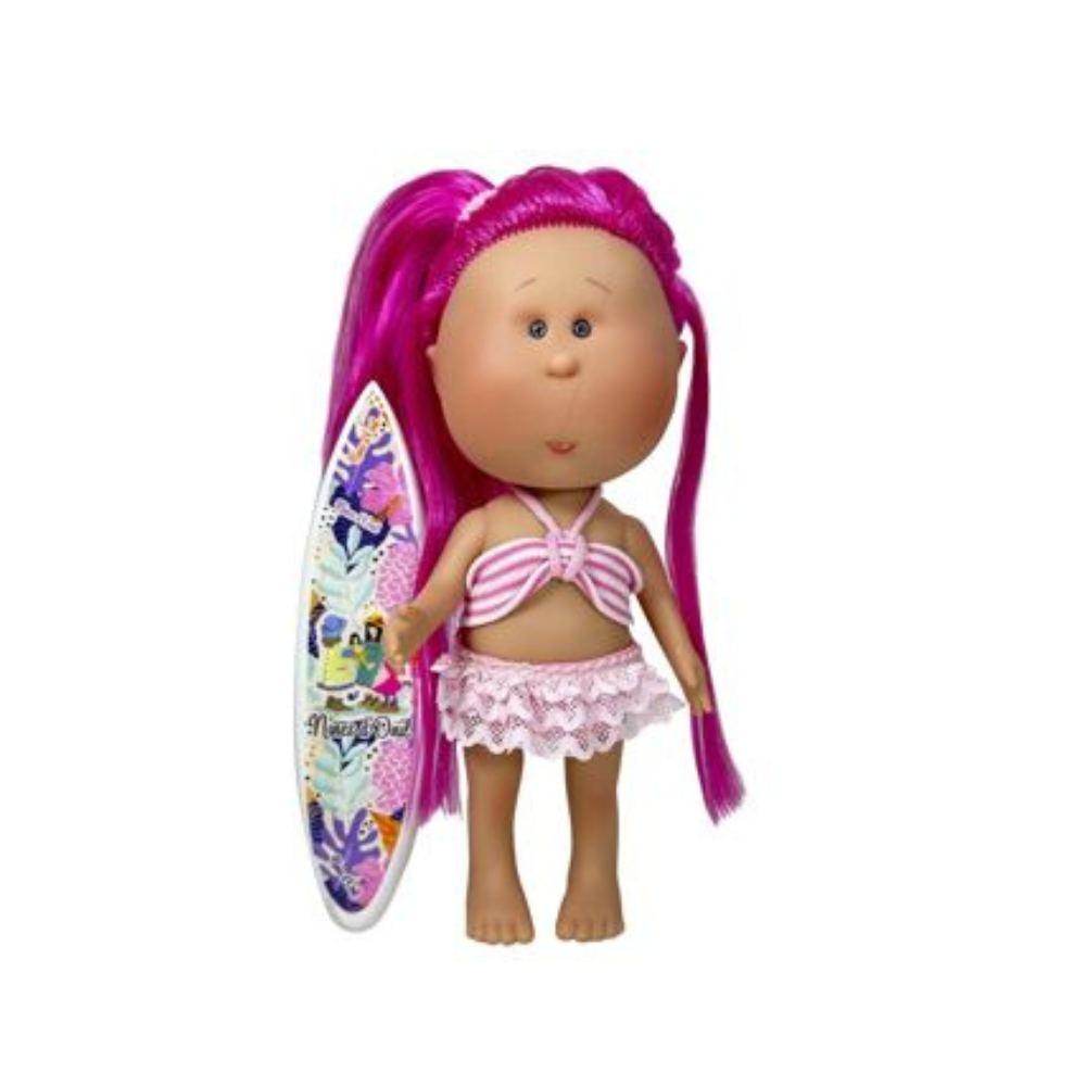 Mia Pink Hair Doll with Bikini and Surfboard - cottonplanet.ie