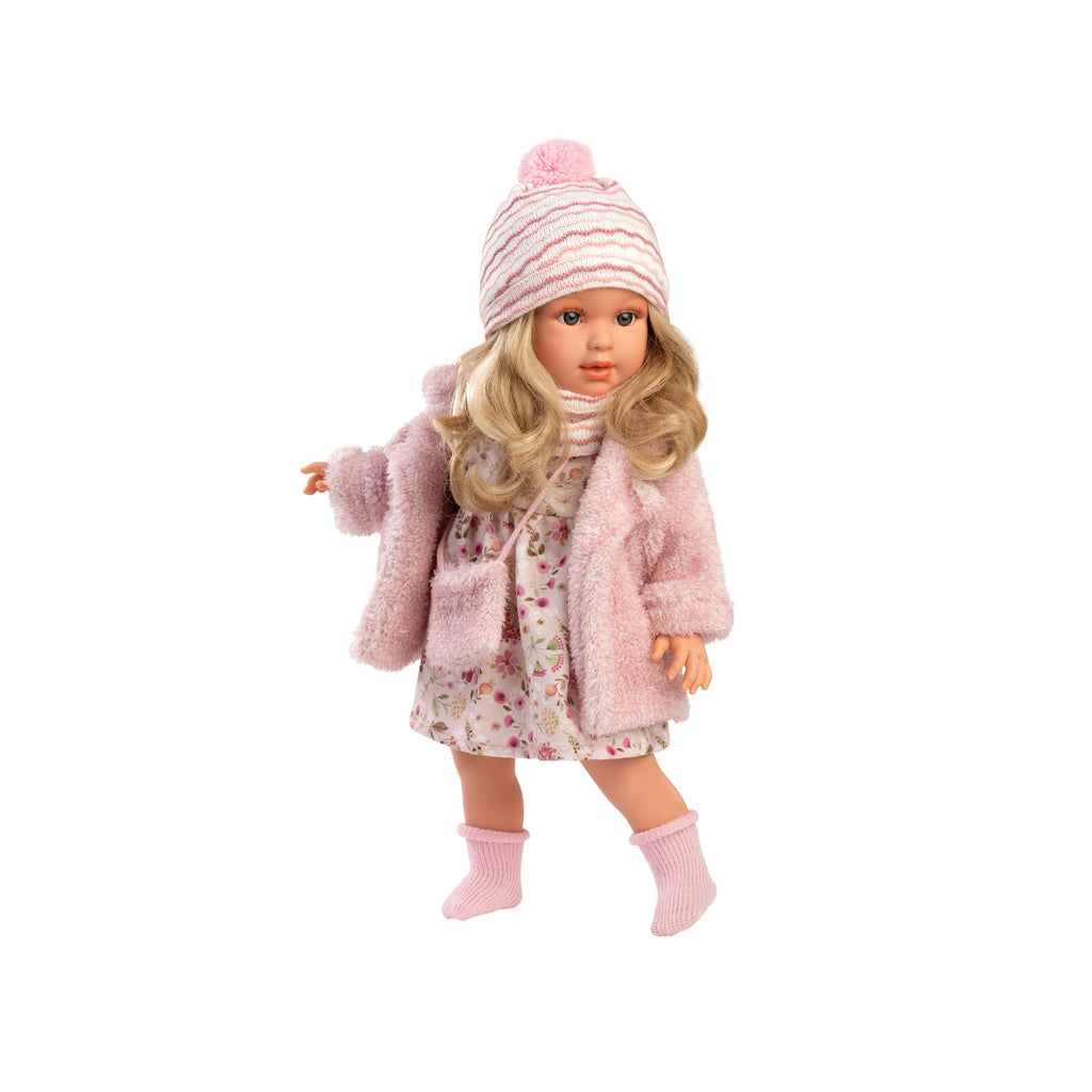 Lucia Doll in Pink Winter Outfit by Llorens | Cotton Planet