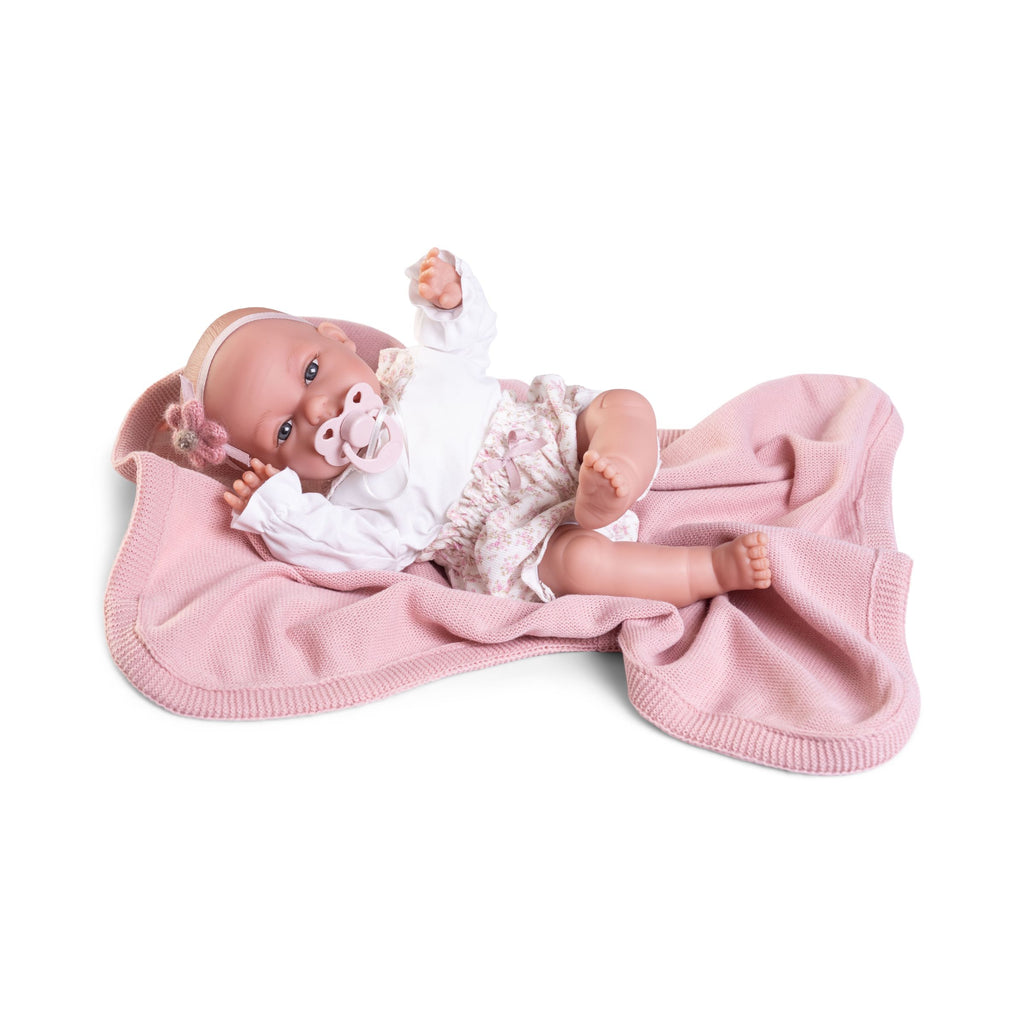 Newborn Doll with Blanket and Headband by Antonio Juan | Cotton Planet