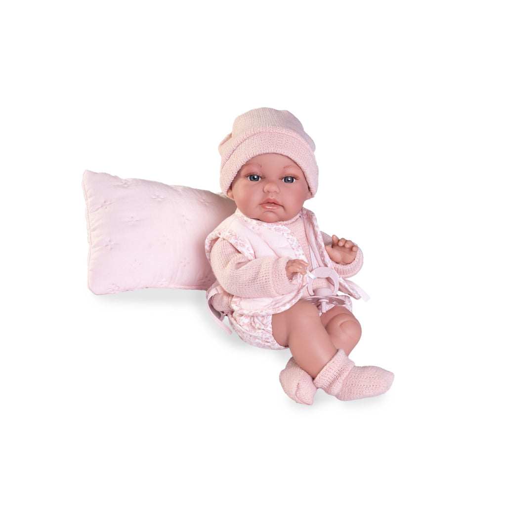 Newborn Doll with Pink Cushion by Antonio Juan | Cotton Planet