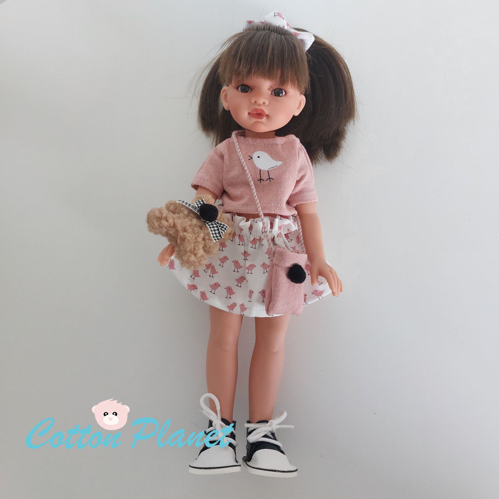Fashion Doll with Teddy and Handbag by Antonio Juan | Cotton Planet