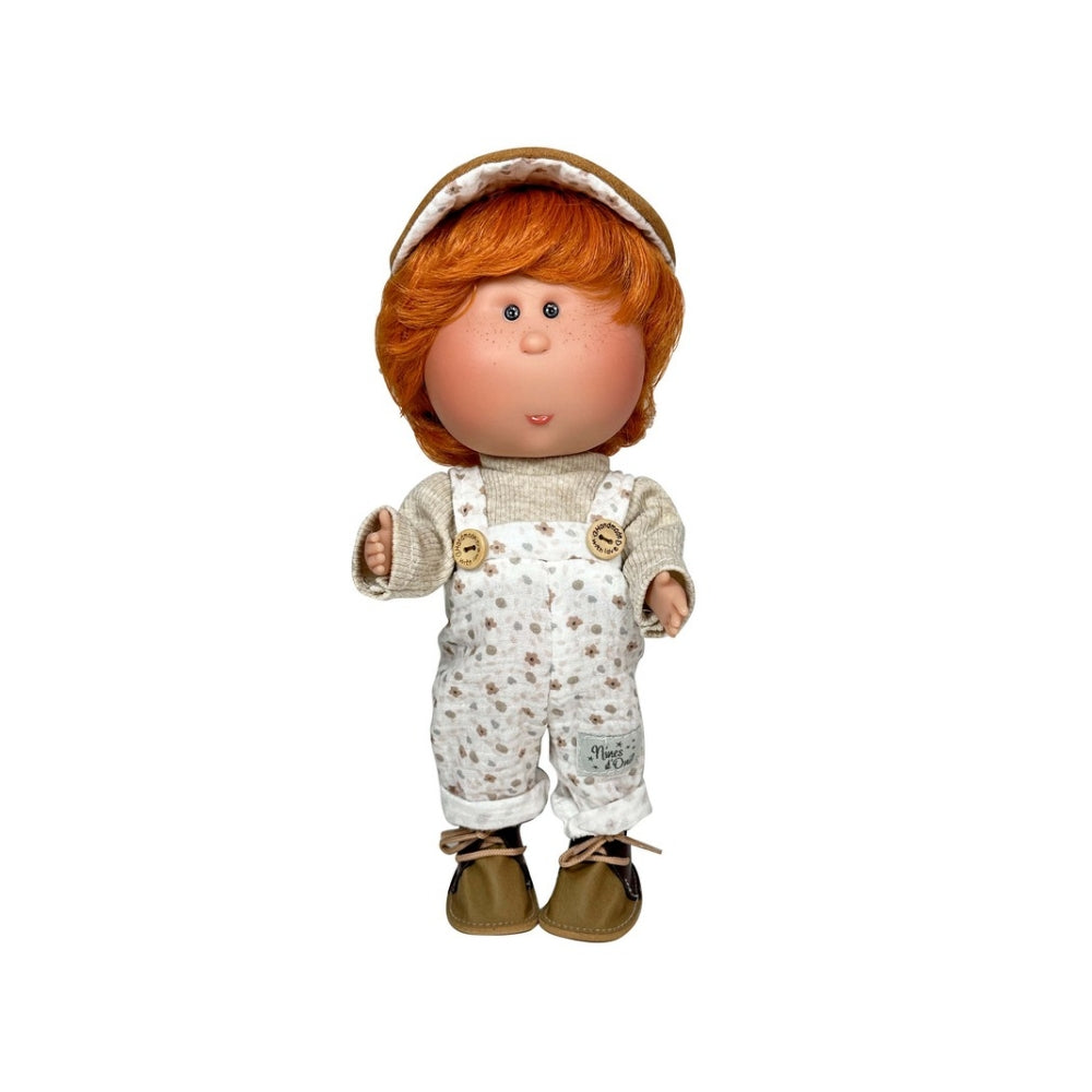 Mio Doll in Printed Floral Overalls and Hat cottonplanet.ie