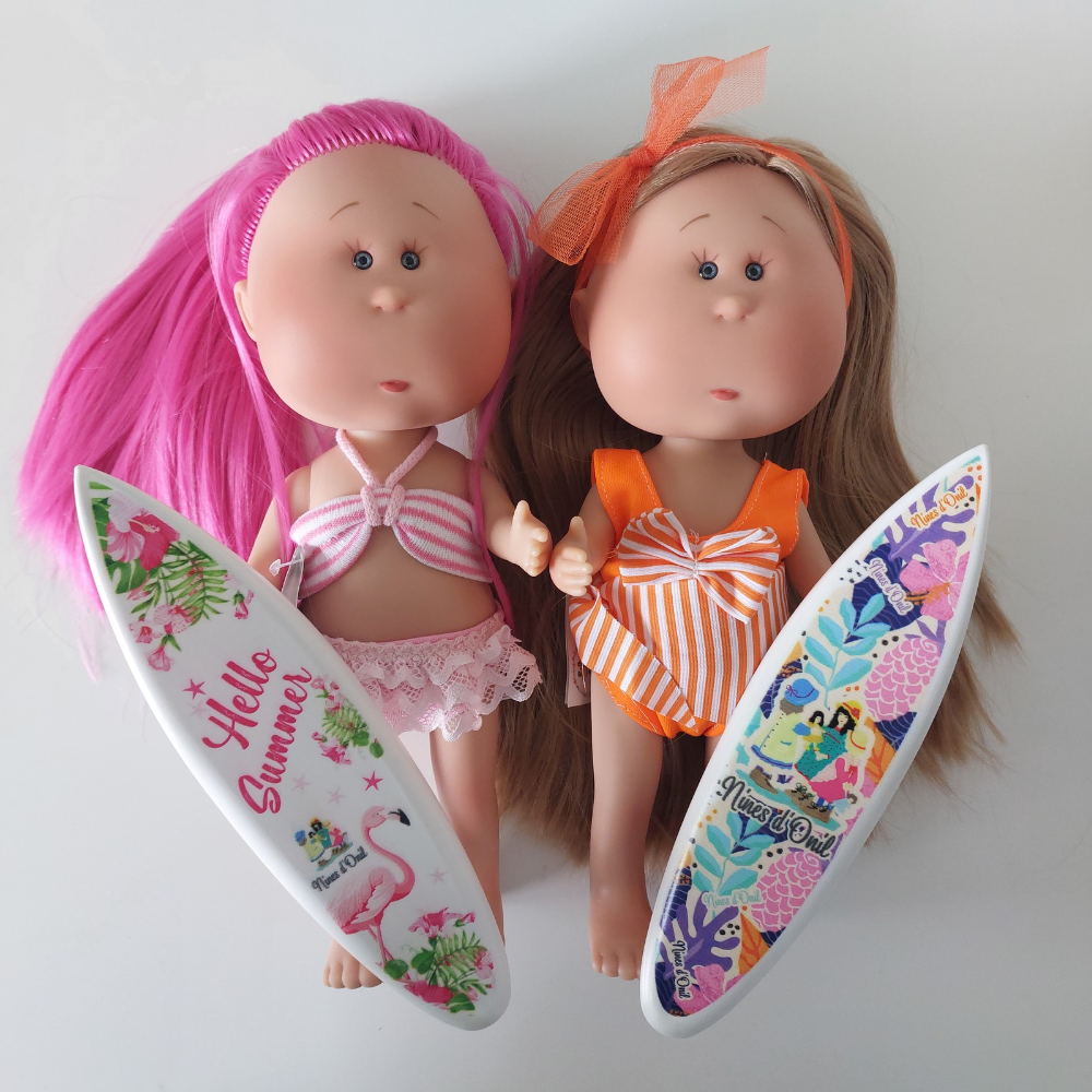 Mia Pink Hair Doll with Bikini and Surfboard - cottonplanet.ie