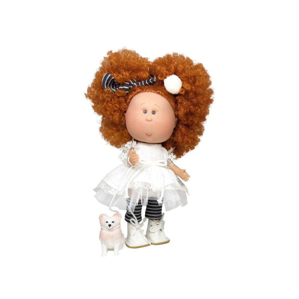 Mia Doll with Red Curly Hair and Puppy - cottonplanet.ie