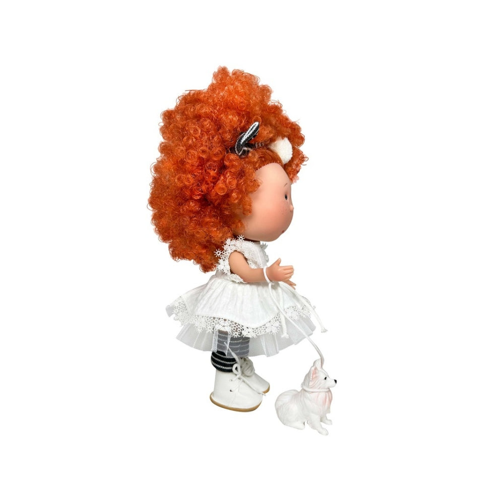 Mia Doll with Red Curly Hair and Puppy - cottonplanet.ie