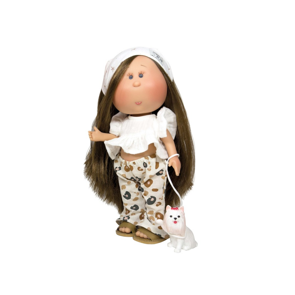 Mia Pet Doll with Long Brown Hair and Puppy | cottonplanet.ie