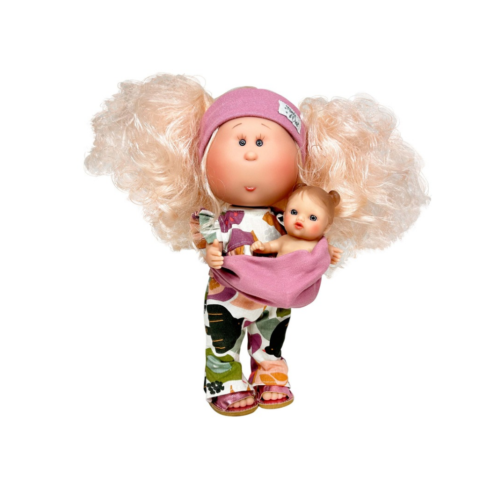 Mia Mama Doll with Blonde Hair and Baby - cottonplanet.ie