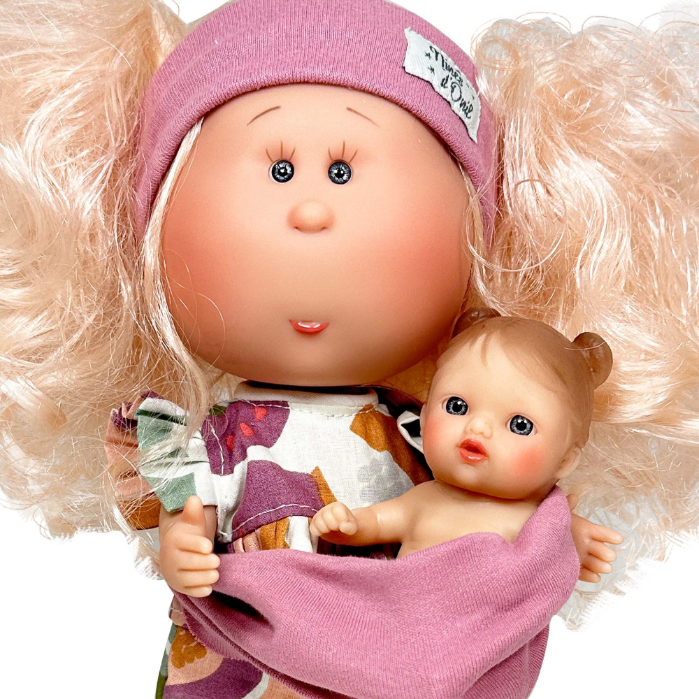 Mia Mama Doll with Blonde Hair and Baby - cottonplanet.ie