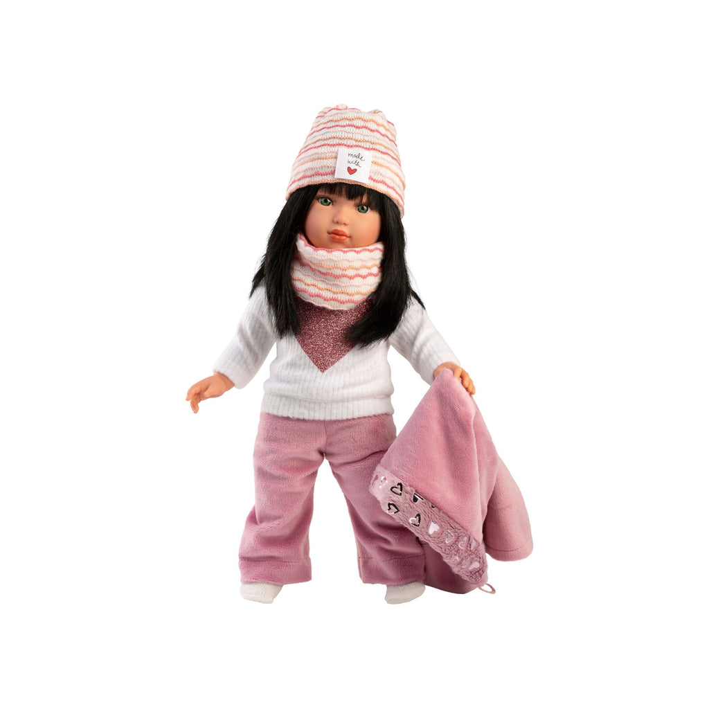 Greta Doll in Pink Winter Outfit by Llorens | Cotton Planet