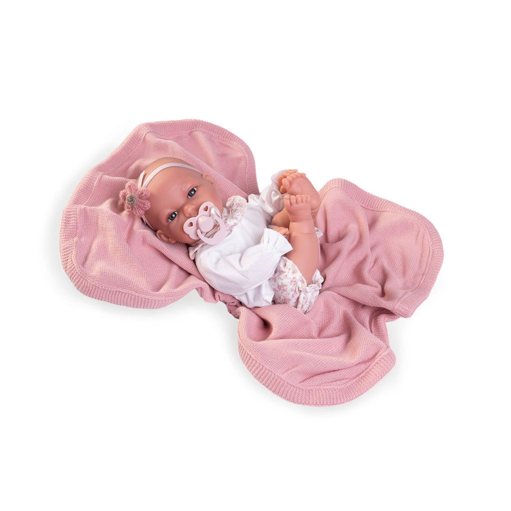 Newborn Doll with Blanket and Headband by Antonio Juan | Cotton Planet
