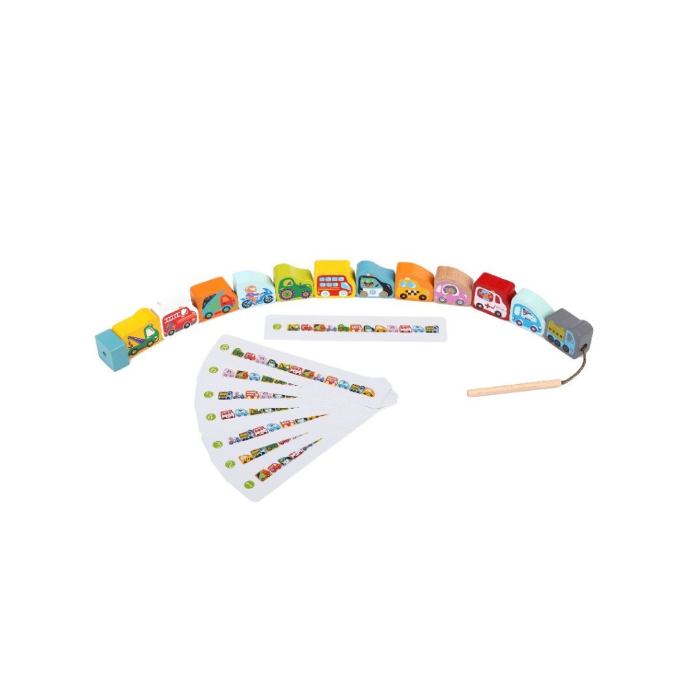 Wooden Lacing Cars Game by Cubika | Cotton Planet