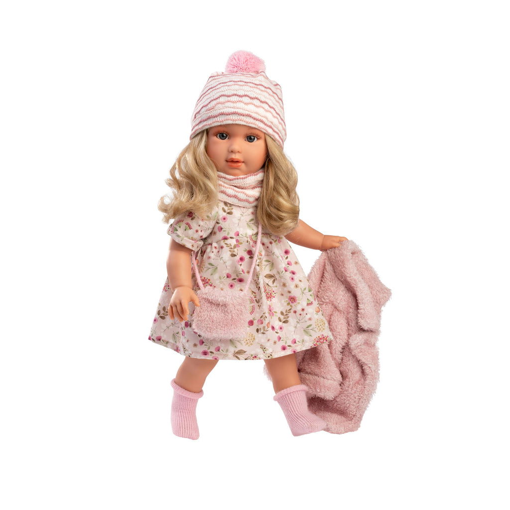 Lucia Doll in Pink Winter Outfit by Llorens | Cotton Planet
