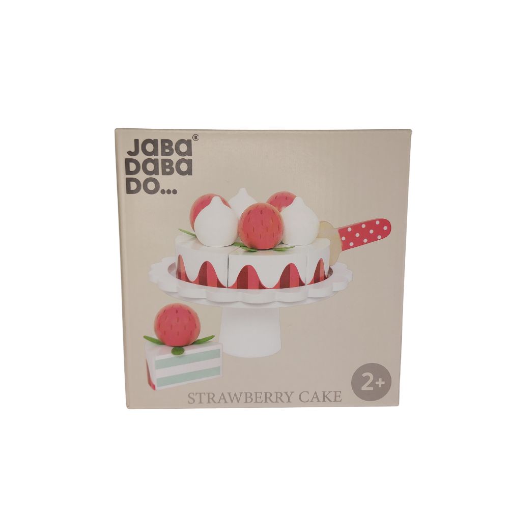 Strawberry Cake Wooden Play Set by Jabadabado | Cotton Planet