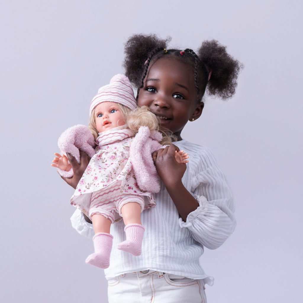 Lucia Doll in Pink Winter Outfit by Llorens | Cotton Planet