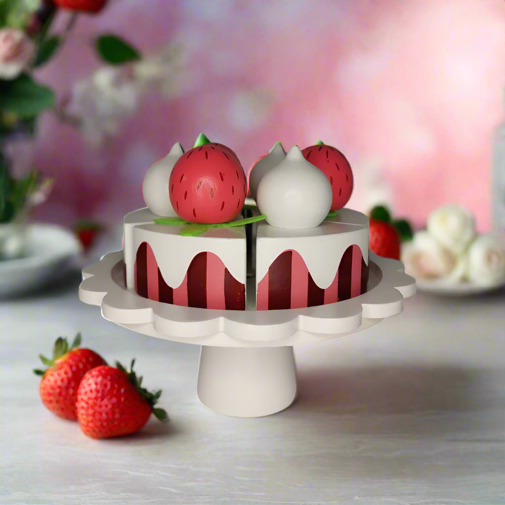 Strawberry Cake Wooden Play Set by Jabadabado | Cotton Planet