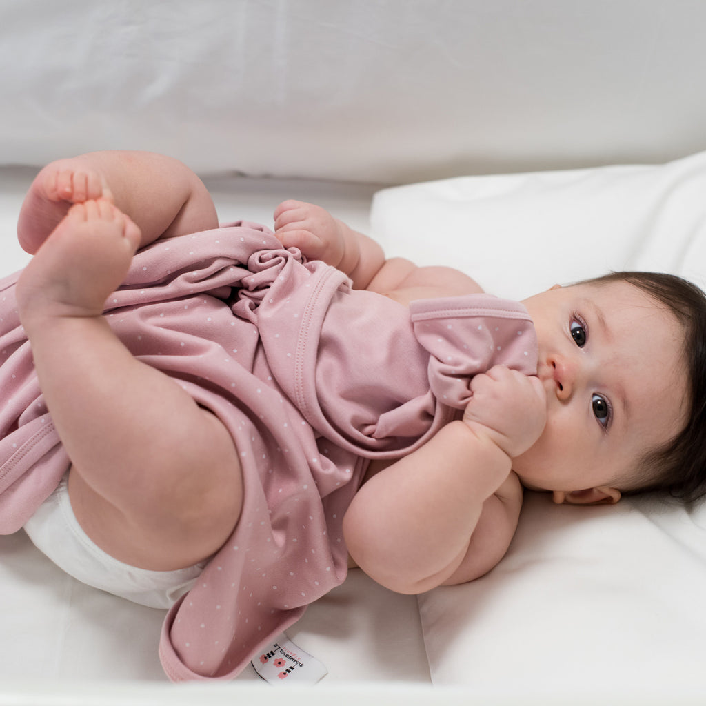 Baby Organic Cotton Jersey Pink with White Dots | Cotton Planet