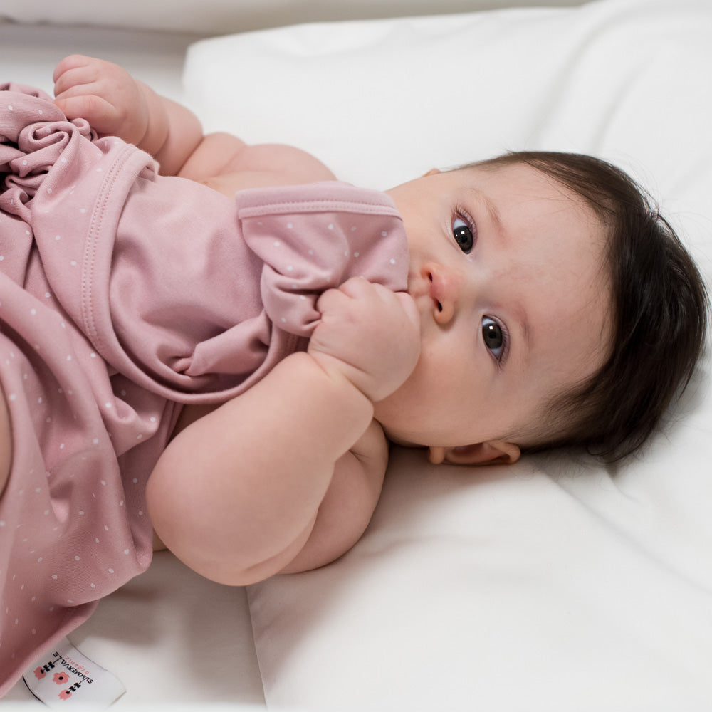 Baby Organic Cotton Jersey Pink with White Dots | Cotton Planet