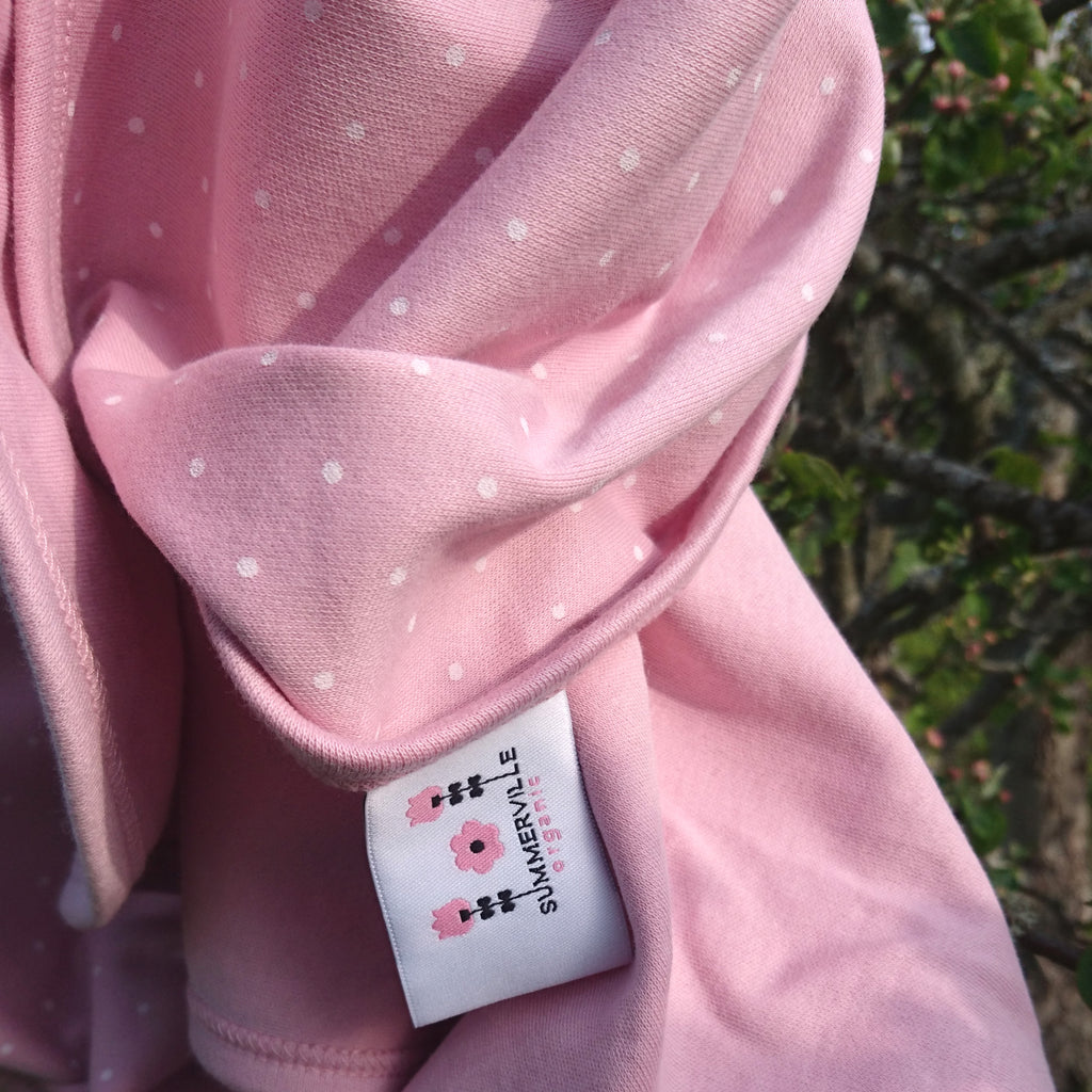 Baby Organic Cotton Jersey Pink with White Dots | Cotton Planet
