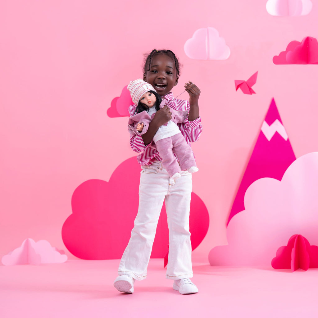 Greta Doll in Pink Winter Outfit by Llorens | Cotton Planet