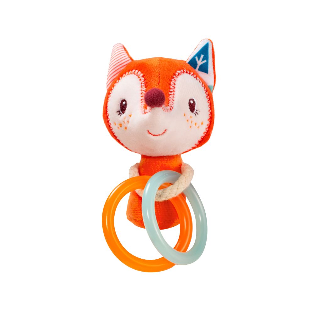 Planet Rattles Rattle Mini Fox Colourful Rattle and Teether Cotton Planet ...
