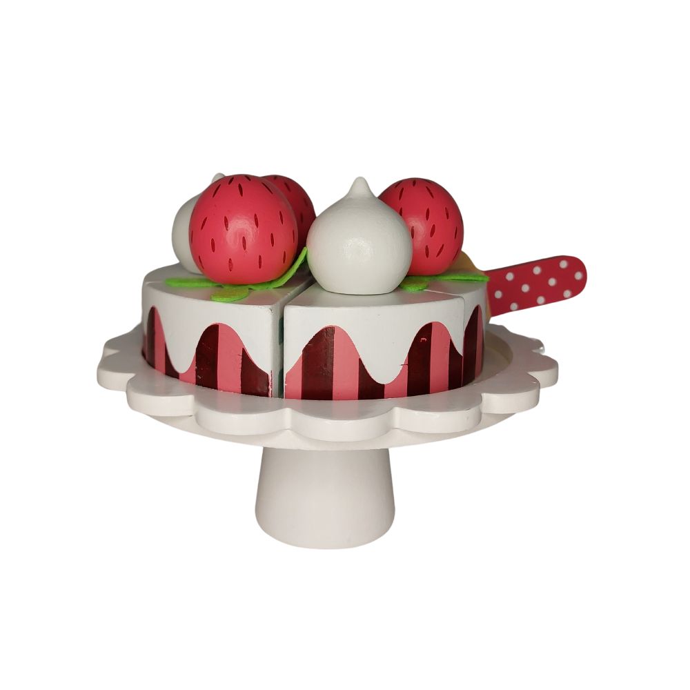 Strawberry Cake Wooden Play Set by Jabadabado | Cotton Planet