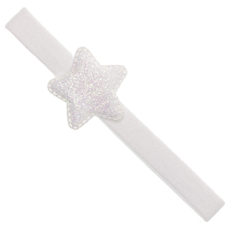 Baby Headband with Glitter Padded Star - White