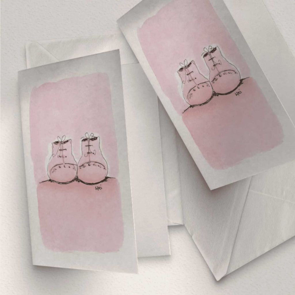 Baby Shoes Card - Pink