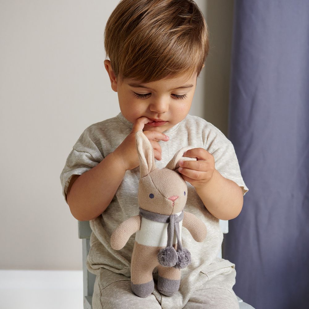 Baby Threads Bunny Taupe Rattle cottonplanet.ie