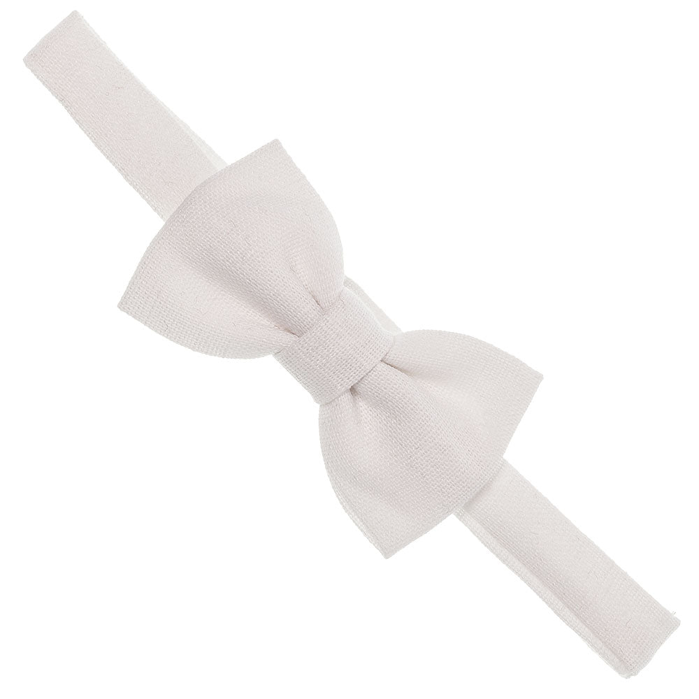 Baby & Toddler Linen Bow Tie in White
