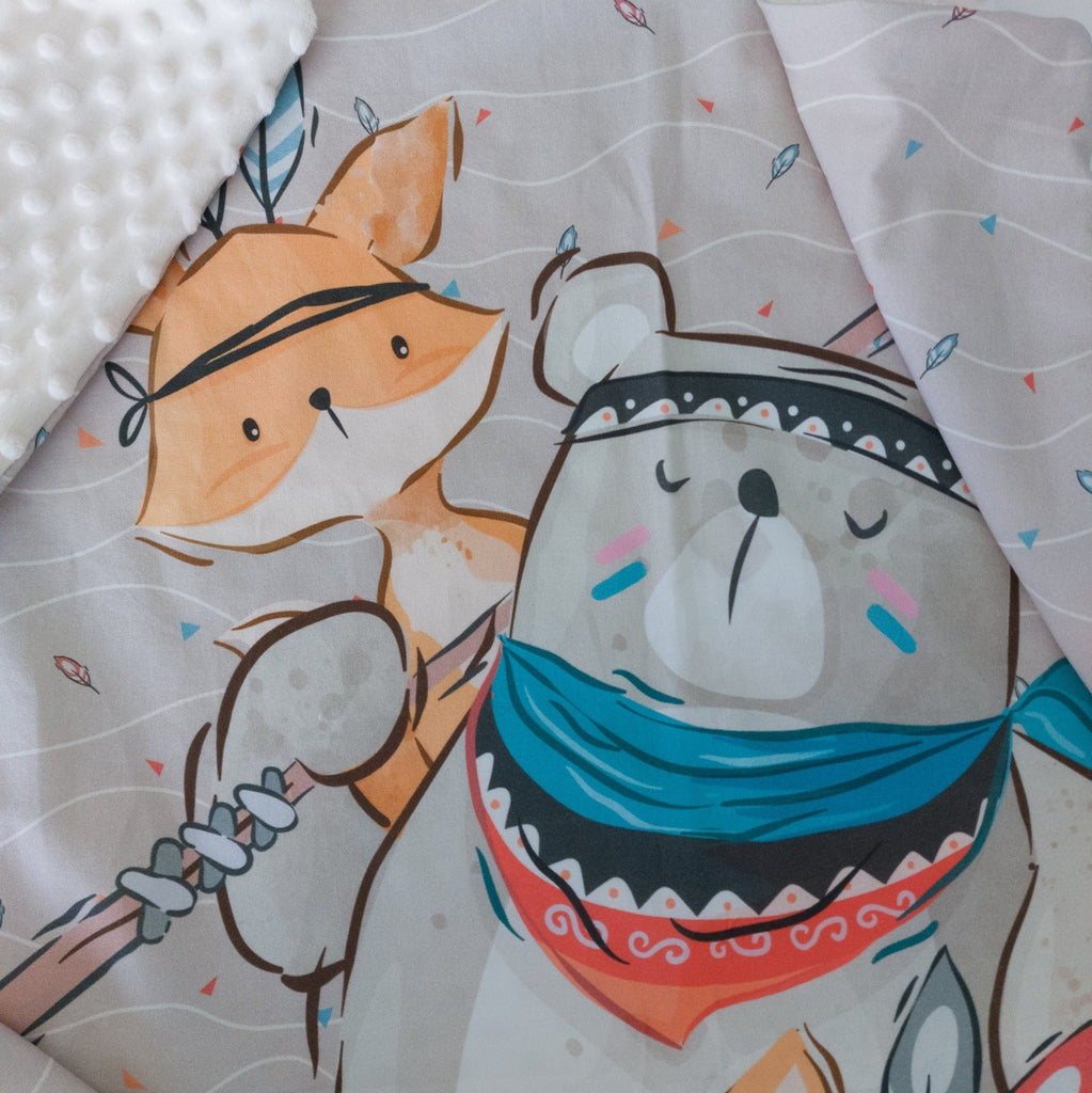 Boho Bears & Foxes Double Sided Blanket
