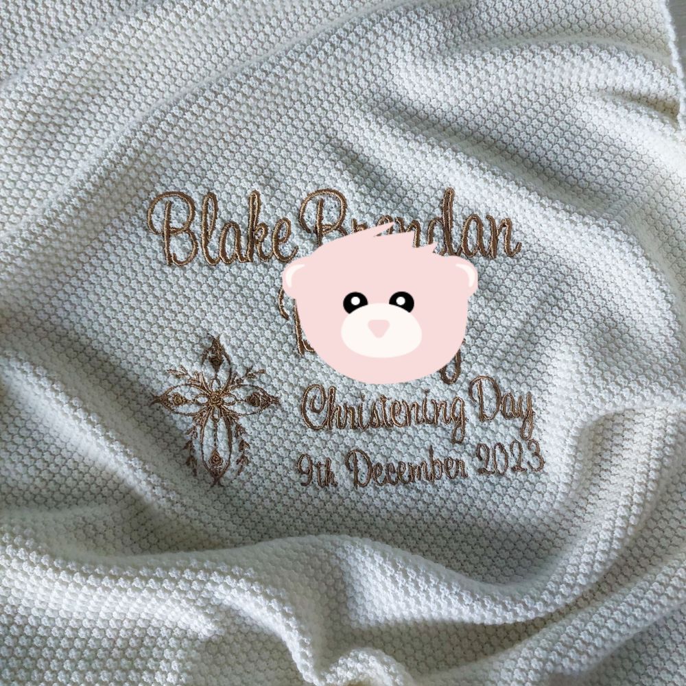 Personalised christening blanket on sale