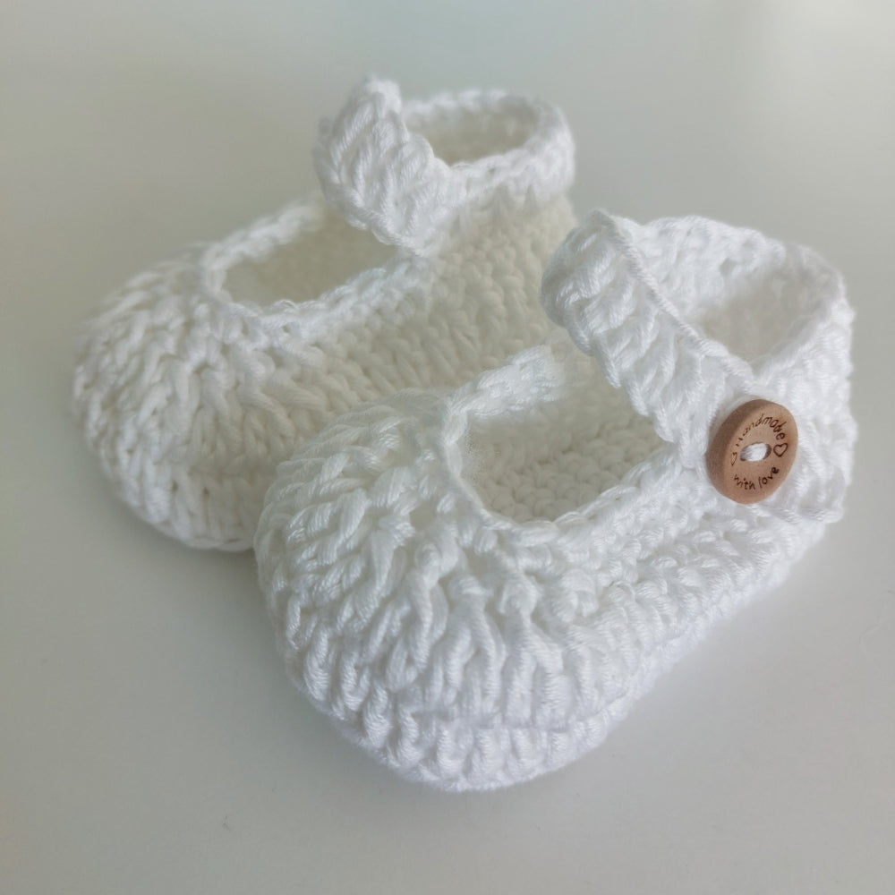 White crocheted ballerinas |Cotton Planet 