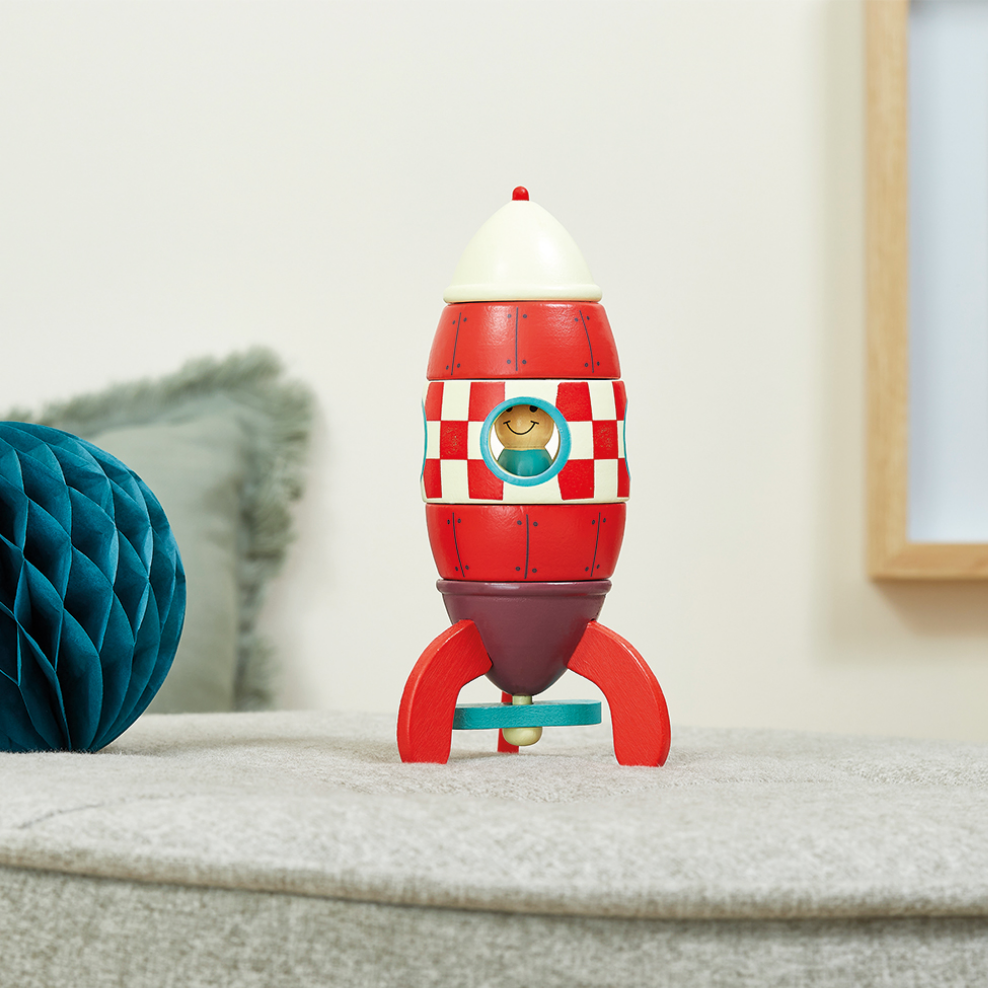 Magnetic Wooden Rocket by Janod | Cotton Planet