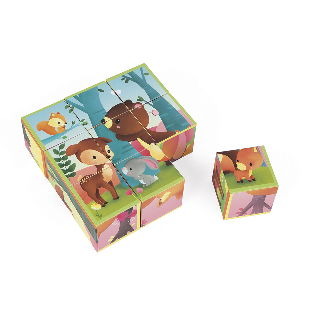 Forest Friends Cube Blocks by Janod | Cotton Planet