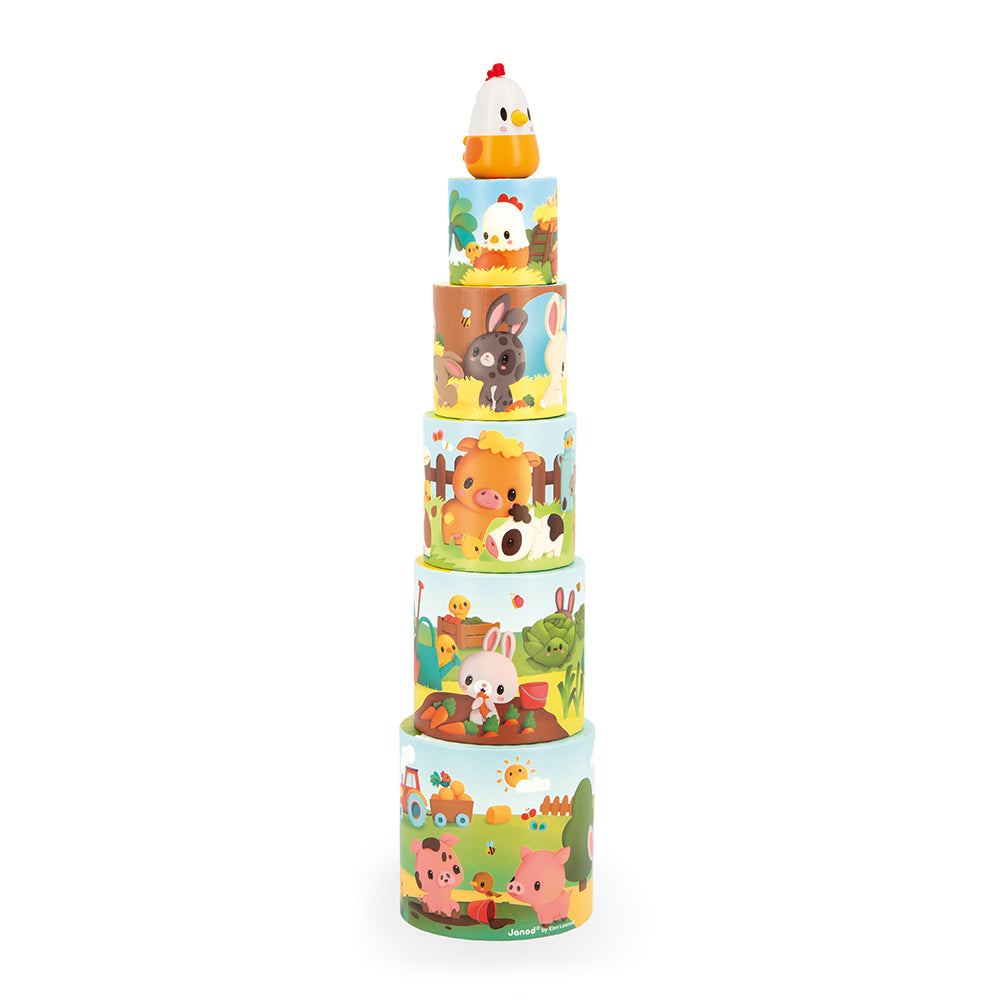 Stacking Hen Pyramid by Janod | Cotton Planet