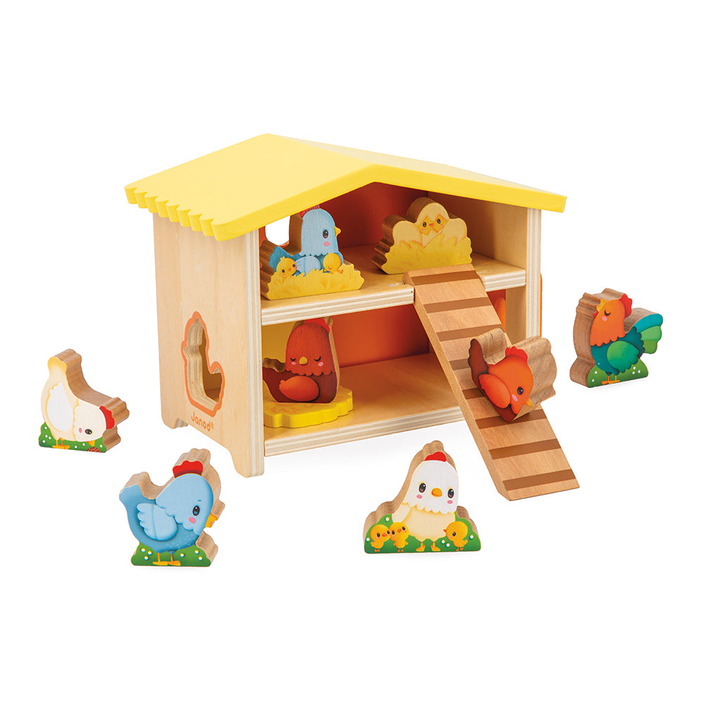 Hen House Wooden Toy by Janod | Cotton Planet