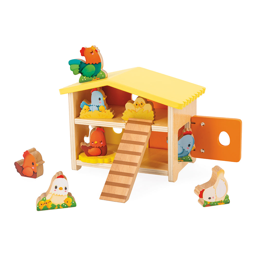Hen House Wooden Toy by Janod | Cotton Planet