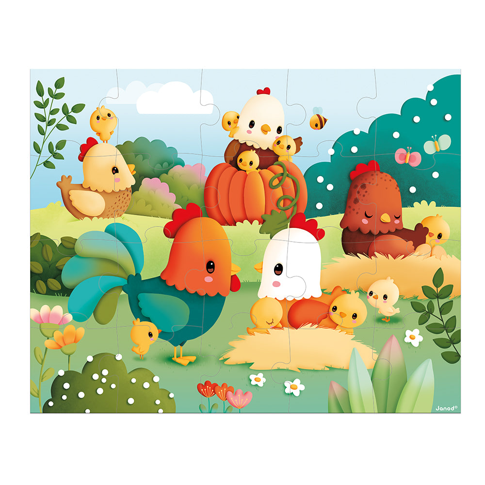 Wooden Farmyard 20-piece Puzzle by Janod | Cotton Planet