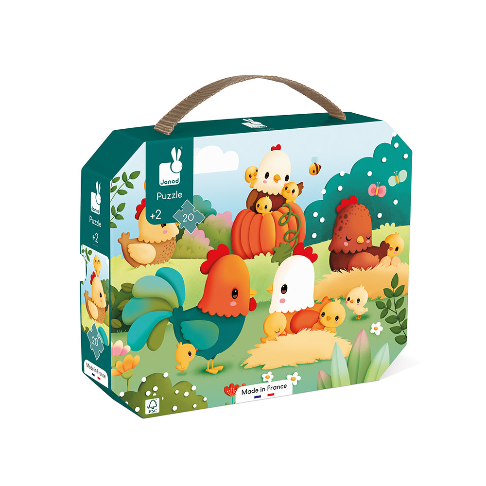 Wooden Farmyard 20-piece Puzzle by Janod | Cotton Planet