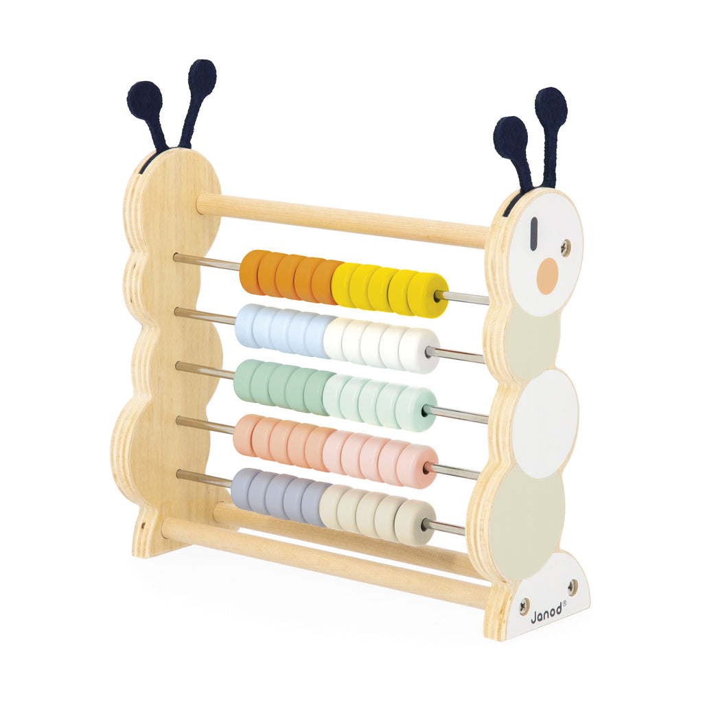 Wooden Abacus Caterpillar Toy by Janod | Cotton Planet