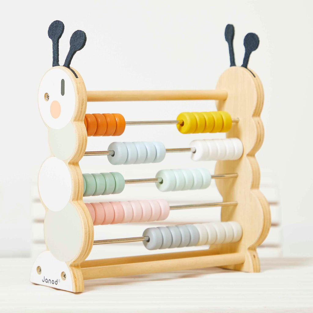 Wooden Abacus Caterpillar Toy by Janod | Cotton Planet