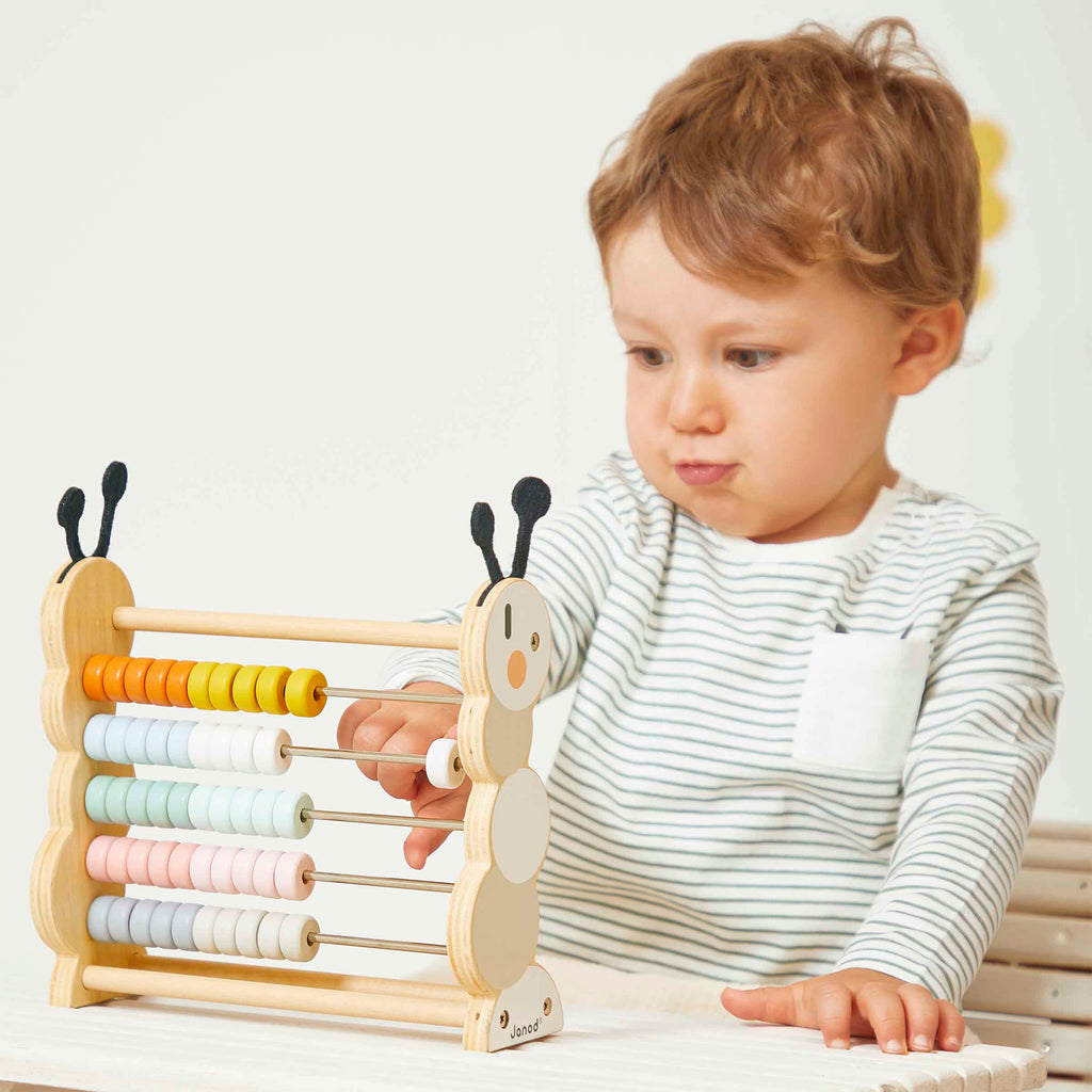 Wooden Abacus Caterpillar Toy by Janod | Cotton Planet