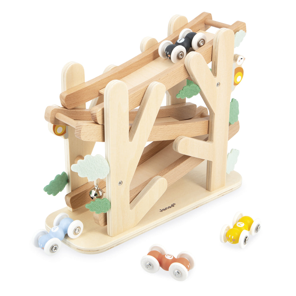 Wooden Racing Ramp Toy by Janod | Cotton Planet