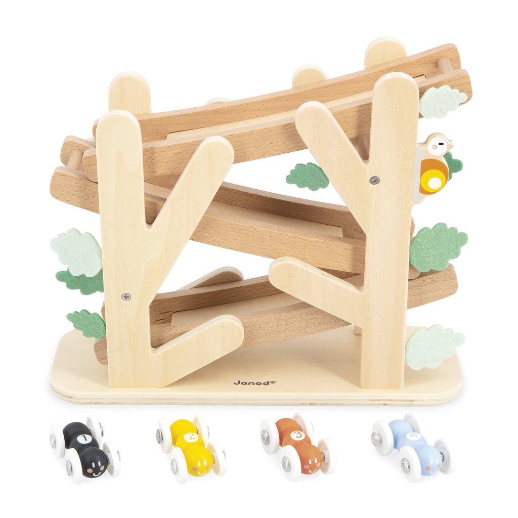 Wooden Racing Ramp Toy by Janod | Cotton Planet