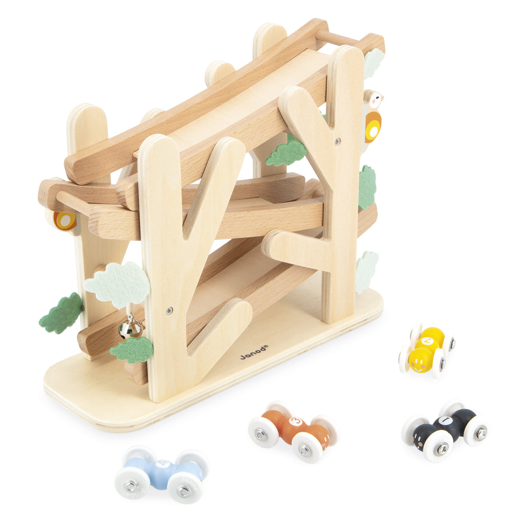 Wooden Racing Ramp Toy by Janod | Cotton Planet