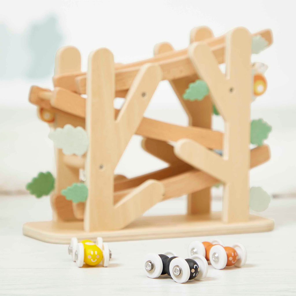 Wooden Racing Ramp Toy by Janod | Cotton Planet