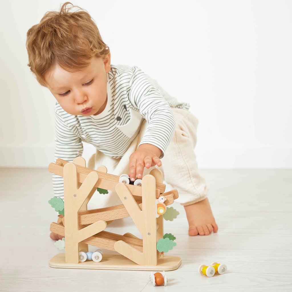 Wooden Racing Ramp Toy by Janod | Cotton Planet