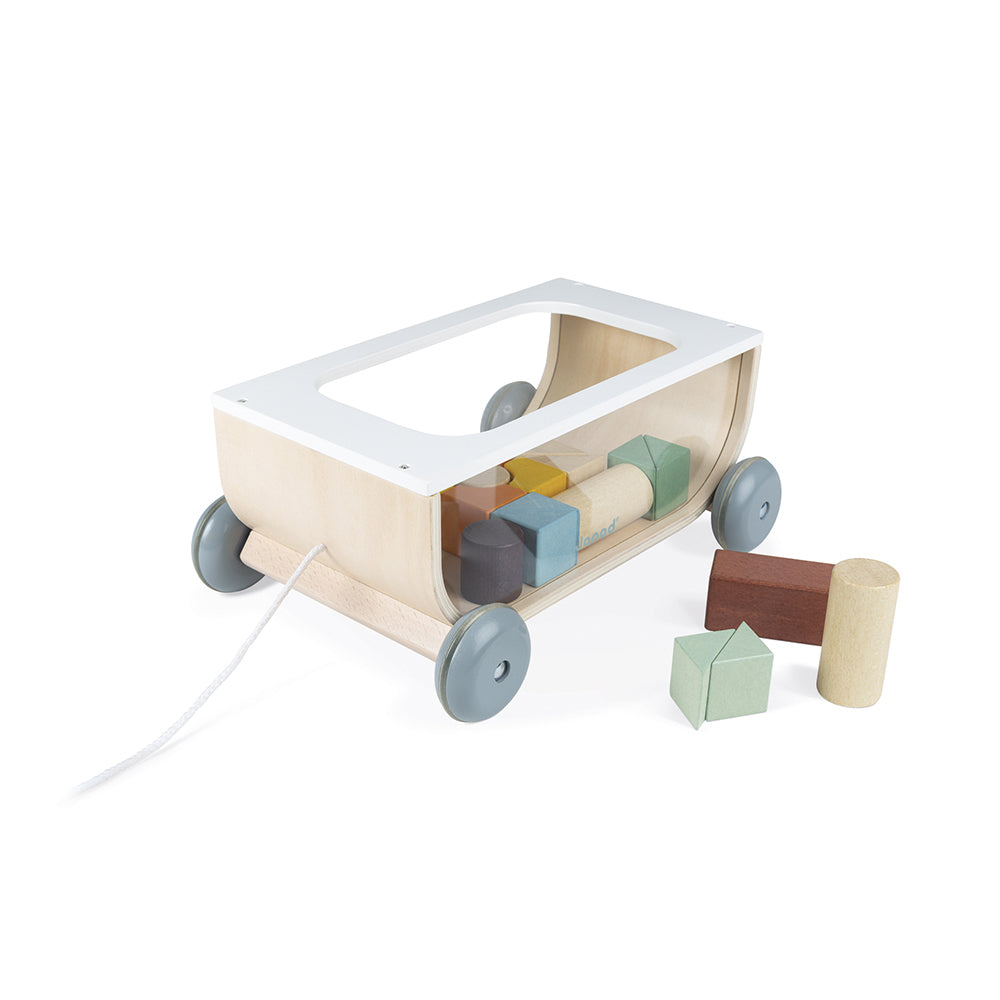 Sweet Cocoon Cart With Blocks by Janod | Cotton Planet